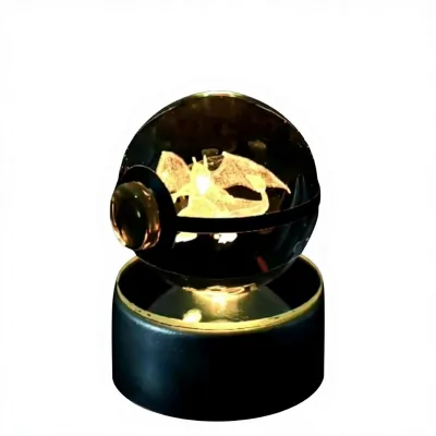 Cheap Wholesale Charizard Poke Crystal Ball 3d Laser Engraving Poke Ball Toys for Giveaways Crystal Ball Lamp 3d