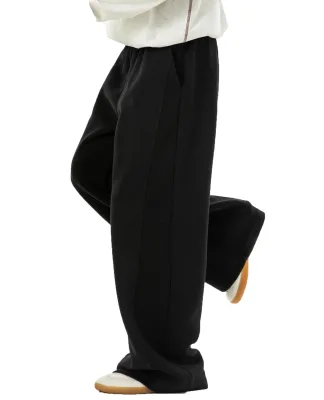 Customized Men's Plus Sized Trousers Solid Color Casual Straight Simple Black Pants 100% Cotton High Waist Casual Pants.