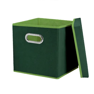 Collapsible 2 Pack Household Storage Items Bins Linen Fabric Clothes Organizer Boxes at Home