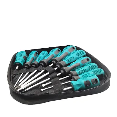 10pcsCRV Material Screwdriver, Magnetic Screwdriver Tool, for Home Repair, Cross Flat-head Screwdriver Set