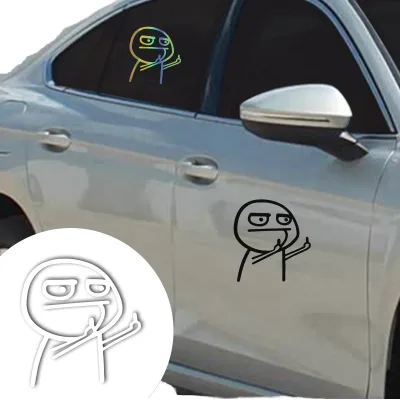 Yunteng V-46 Funny Waterproof Plastic Car Decal Logo/Badge for Car & Motorcycle Body Exterior Accessories