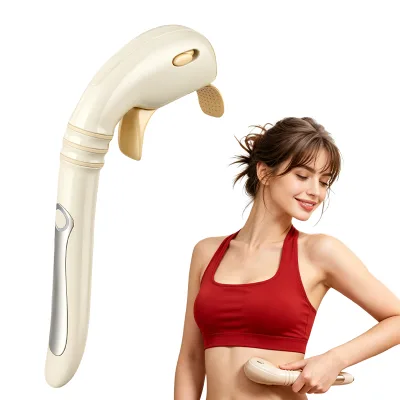 3 Adjustable Intensity Levels Shiatsu Neck Massager Seahorse Long Handle Design Neck Massager Handheld Shoulder Massager