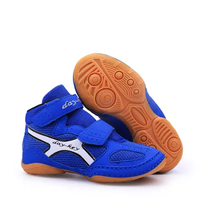 Customize Your Own Logo Professional Combat Wrestling Shoes for Boys with Mesh Lining Summer & Winter Use