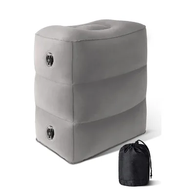 Factory Stock Adjustable Three-Layer Flocking Footrest Comfortable Inflatable Stool Footstool Travel Air Cushion Leg Support