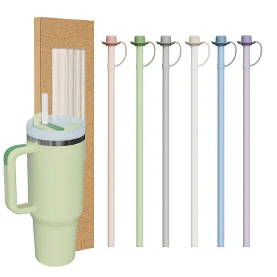 Eversoul Reusable Silicone Leakproof Drinking Straw with Dustproof Cover for Water Bottle