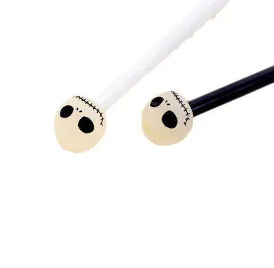 New Halloween Skull Pen Fashionable Plastic Black 0.5mm Gel Pen