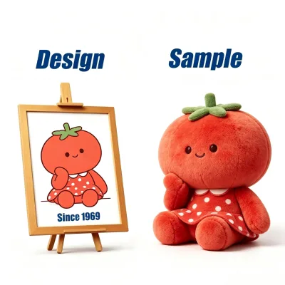 Shengye China Manufacturer Tomato Plush Toy Soft PP Cotton Filling Polka Dot Skirt Doll for Kids Birthday Gift Souvenir