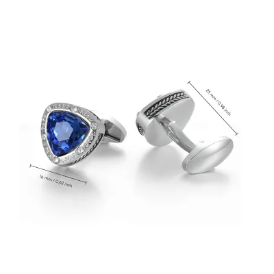 Synthetic Quartz Cufflinks Men's Decorative Diamond Setting Cufflinks Elegant Men's Accessories Leisure Style Fine Accessories