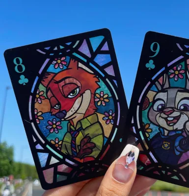 Custom Recyclable PVC PET PP Printed Colourful Window Playing Cards Charactoers Cards Collection Craft 55 Pcs