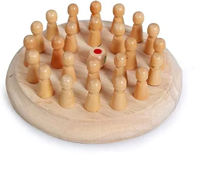EASTOMMY Wooden Puzzle Game Memory Matchstick Children Family Board Game Wooden Educational Toys Memory Stick Chess Game Set