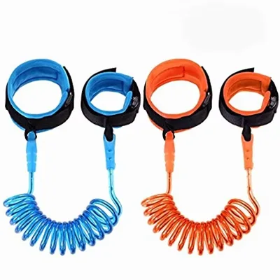 Anti Lost Safety Wrist Link Child Safety Harness Strap Rope Leash Walking Hand Belt Band Wristband(1.5m Blue,orange)