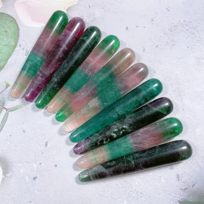 Huiying Huiying Massage Wand Fluorite Natural Stone Yoni Healing Crystal Dildo