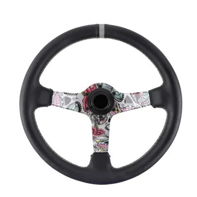 Custom Universal Sports Car Racing Steering Wheel Leather Car Steering Wheel Modified Car Steering Wheel