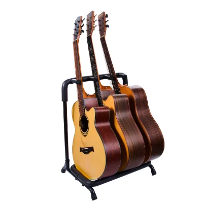 Multi Guitar Stand Non-Slip Base Space-Saving Plastic Stand for 3 Electric Acoustic Bass Stringed Instruments Parts Accessories