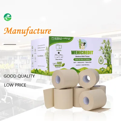 WeHicredit Customizable Manufacturing Cheap Individually Wrapped Eco Friendly Water Dissolving 3 4 Ply Rolls Toilet Paper
