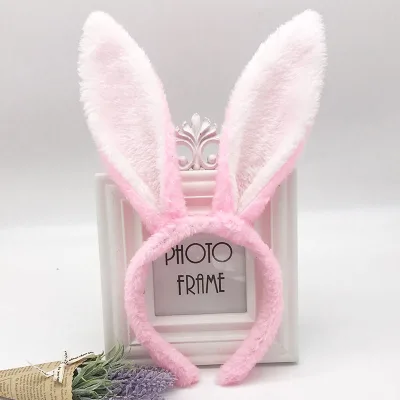 Hot Sale Easter Bunny Ears Headband Soft Plush Multiple Color Hairband for Party Cosplay Favors