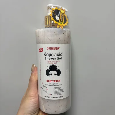 Custom Label Kojic Acid Moisturizing Gel Body Wash Whitening Collagen Exfoliating Scrub 500ml for All Skin Types