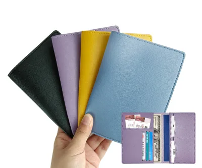 Simple Ultra-thin Design Vintage PU Leather Passport case Waterproof Custom Logo Unisex Outdoor Travel Passport Cover Bank Card
