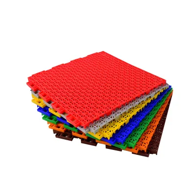 Anti-Slip PP Material  Outdoor Basketball Sports Court Floor Tile square Puzzle Interlocking Flooring Plastic Flooring Mat