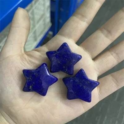 High Quality Natural Crystal Carving Lapis Lazuli 30mm Star Shape DIY Polished Finish for Wedding Gift