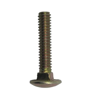 Factory Wholesale Titanium Flat Head Carriage Yellow Zinc Bolt M4M6M8M10 Carriage Bolts