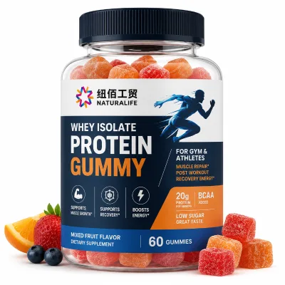 Wholesale Whey Isolate Protein Gummy for Gym Athletes Muscle Repair and Post Workout Recovery Energy