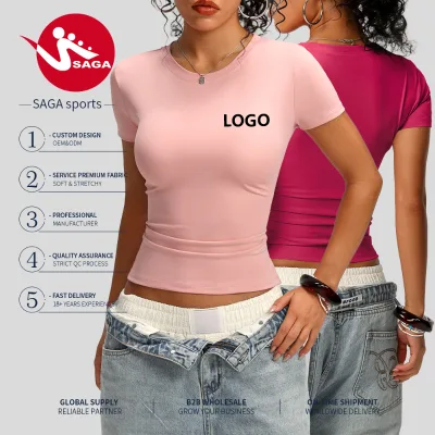 Private Label Tight Fit Casual Wear Athletic Yoga Gym Running Quick Dry Pilates Comfortable Short Sleeve Yoga Top