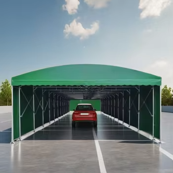 Outdoor Movable Push-Pull Event Mobile Sunshade Folding Telescopic Canopy PTFE/PVDF/PVC for Car Temporary Warehouse Sunshade