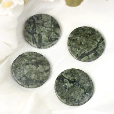 Natural Jade Hot Massage Stone for Facial Body Hot Stone Spa Massage Green Xiuyan Jade Round Stone