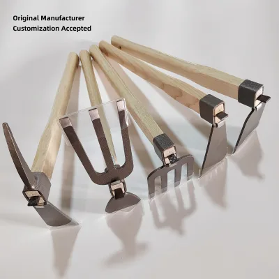 4-Tine Fork Hoe Single Handed Size 3mm Thickness Blade Hand Mini Pickaxe Steel Garden Hoe;