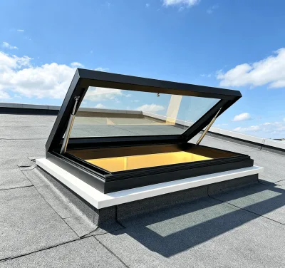 Aluminium Alloy Automatic Louver Pattern Horizontal Modern Window Roof Skylight Sun Tunnel Hurricane Proof Tempered Glass
