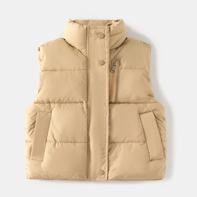 Wholesale Custom Baby Boys Winter Vest Children Clothing Zipper Vest Baby Sleeveless Thick Cotton Coat Thickened Top