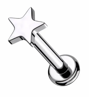 Eternal Metal 16G ASTM F136 Implant Grade Star Shape Titanium Internally Threaded Wholesale Piercing