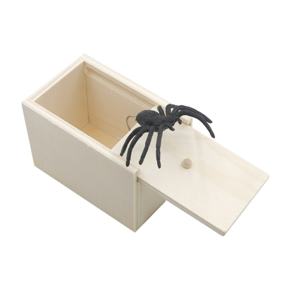Magic Novelty Wooden Handcrafted Spider Toy Prank Surprise Box for Magic Tricks