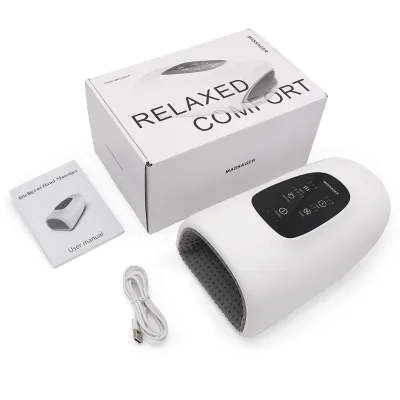 Rechargeable Powerful Multi Acupressure Finger Hand Massage Slim Finger 3 Levels Heating Vibration Wram Hand Massager