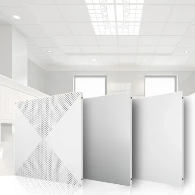 Guangzhou Manufacturer Perforated Metal Aluminum Ceiling Commercial Fireproof Aluminum Clip in Ceiling Panels