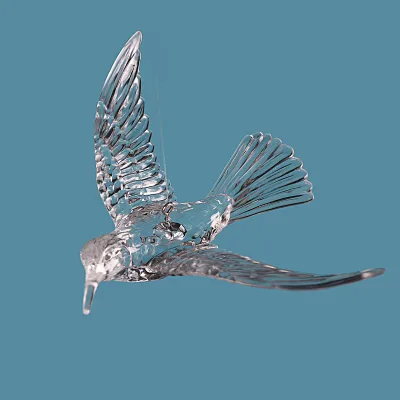 Hang Decoration Transparent Plastic Acrylic Flying Birds Hummingbird Ornament for Wedding Backdrop