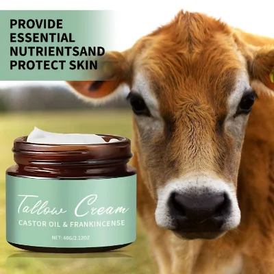 Natural Organic Beef Tallow Anti Wrinkle Face Cream Lotion - Ingredients for Moisturizing Protection & Skin Rejuvenation