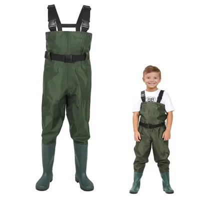 OEM Lightweight Waterproof Nylon PVC Chest Wader Breathable Fishing Waders Unisex for Children Outdoor Wear