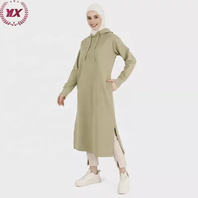 Modern Jubah 2023 Latest Fashion Long Sleeve Islamic Clothing Hotsale Cotton Muslim Women Abaya Dress With Hoodies