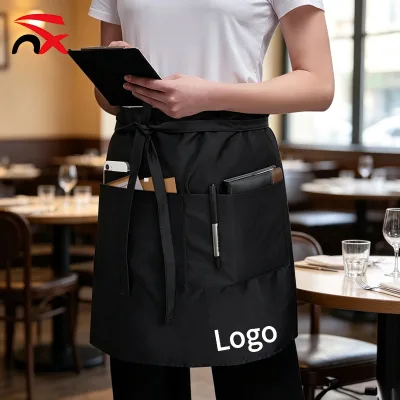Adjustable Neck Apron with Custom Logo Lightweight Stain-Proof Kitchen Apron Cooking Serving Durable Workwear Apron Home Hotel