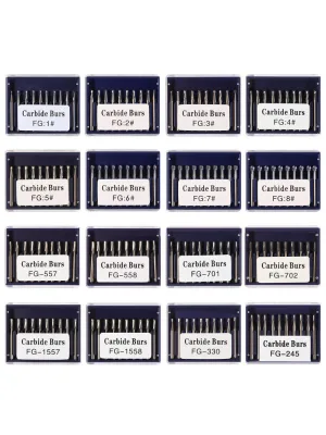 Dental High-Speed Tungsten Carbide FG Series Class I Grinding Burrs & Cracked Drill Ball Drills 10 Pieces/Box