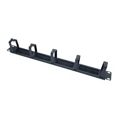 1U Metal Horizontal Cable Manager with 5-Ring Brush Grommet Model EYCMC1US501 Made in Zhejiang