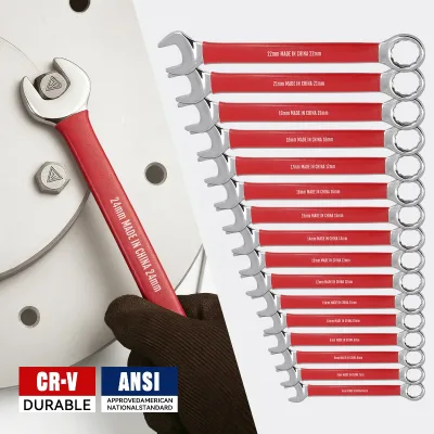 OEM Factory Non-Slip Grip Combination Wrench Set Opening End Ring Combine Spanner for Mechanical Maintenance