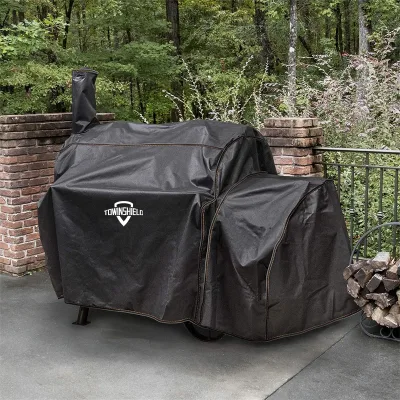 Easily Cleaned Waterproof Outdoor Bbq Grill Burner Hood Cover Black Polyester Smoker Cover Grill BBQ for Highland Offset