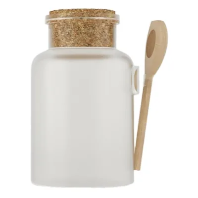 100ml Wooden Spoon and Cork Plastic Bath Salt Jars for Skin Care Cosmetic Use Premium Bath Salt Bottle Packaging