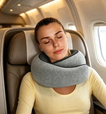 Removable and Washable Memory Foam U-shaped Neck Pillow, Comes with a Storage Pouch