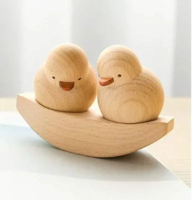 Decoration Office Desktop Wooden Ducks Wood Crafts Creative Home Decoration for Display
