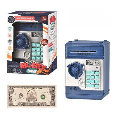 Multifunctional Automatic ATM Deposit Withdrawal Machine Toy Fingerprint Verification Plastic Mini Sounding Electric Saving Bank