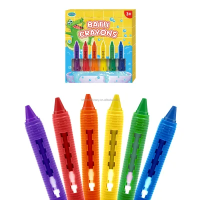 8 Color Bath Crayons Puzzle Multi Color Painting 3D Crayons Children's Building Block Shape Safe Non Toxic Color Crayon